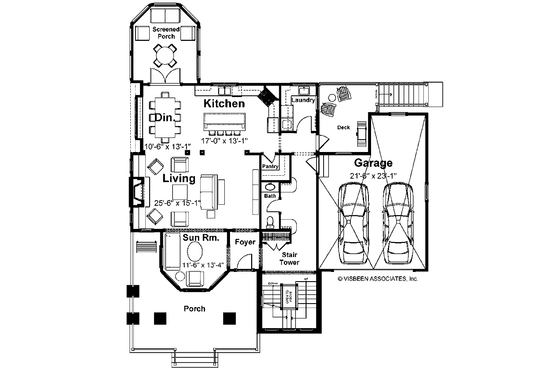 Floor Plan - Main Floor for Country House Plan #928-98 - 4 bed, 3.5 bath