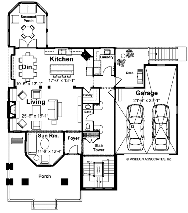 Architectural House Design - Country Floor Plan - Main Floor Plan #928-98