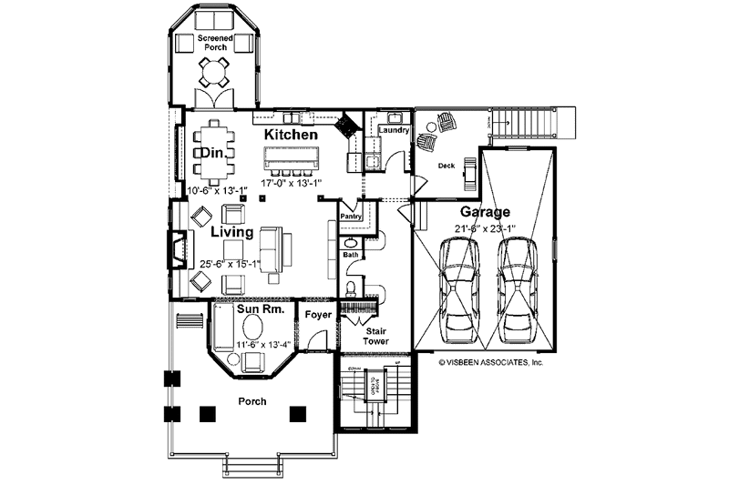 House Plan Design - Floor Plan - Main Floor for Country House Plan #928-98 - 4 bed, 3.5 bath