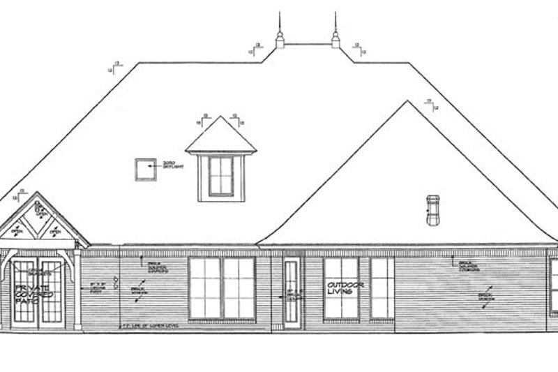 House Plan Design - Exterior - Rear Elevation for Country House Plan #310-1269 - 4 bed, 3.5 bath