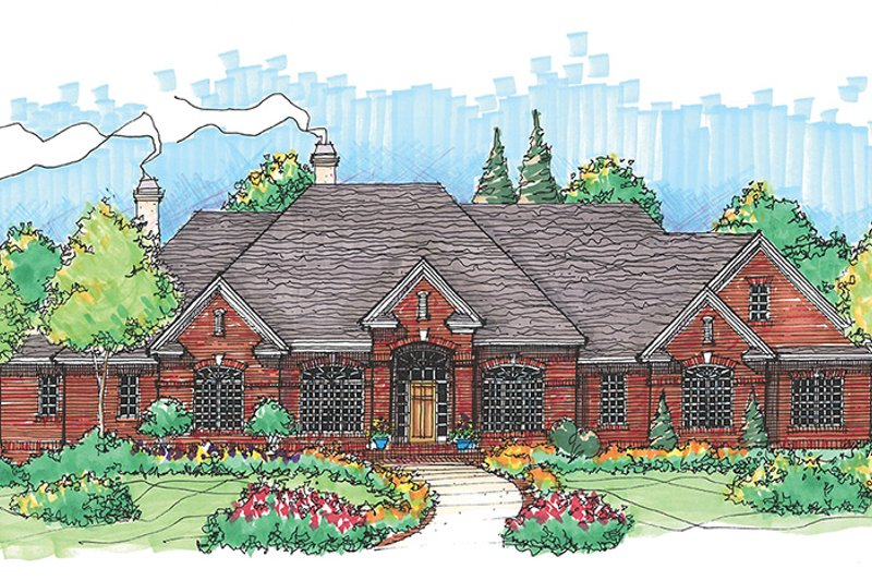 Home Plan - Exterior - Front Elevation 4 for European House Plan #929-496 - 4 bed, 3.5 bath
