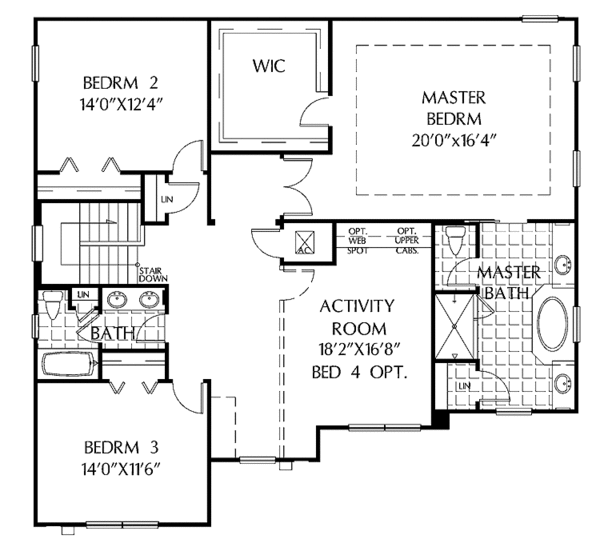 Dream House Plan - Colonial Floor Plan - Upper Floor Plan #999-167