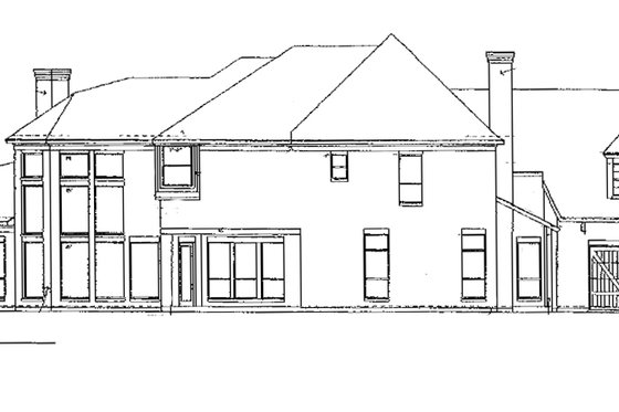Exterior - Rear Elevation for Bungalow House Plan #141-284 - 3 bed, 2.5 bath