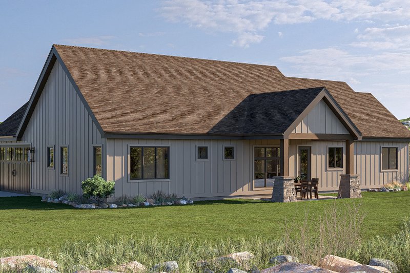 Architectural House Design - Exterior - Rear Elevation 1 for Craftsman House Plan #455-275 - 3 bed, 2 bath