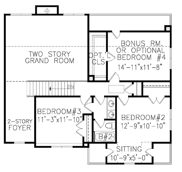 Dream House Plan - Craftsman Floor Plan - Upper Floor Plan #54-306