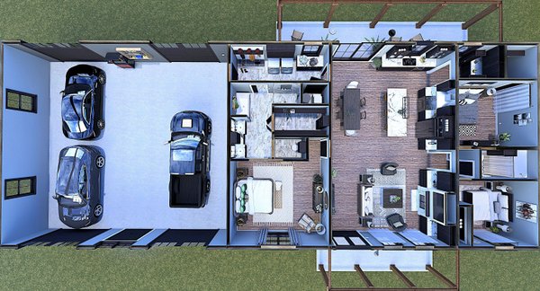 Barndominium Floor Plan - Main Floor Plan #44-296