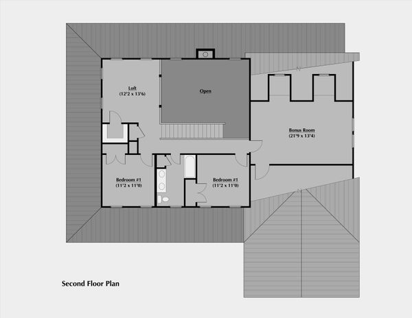 Country Floor Plan - Upper Floor Plan #531-1