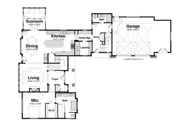 Architectural House Design - Craftsman Floor Plan - Main Floor Plan #928-254