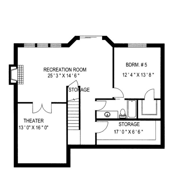 Architectural House Design - Country Floor Plan - Lower Floor Plan #117-835