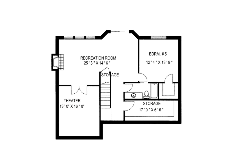 Dream House Plan - Floor Plan - Lower Floor for Country House Plan #117-835 - 5 bed, 5.5 bath