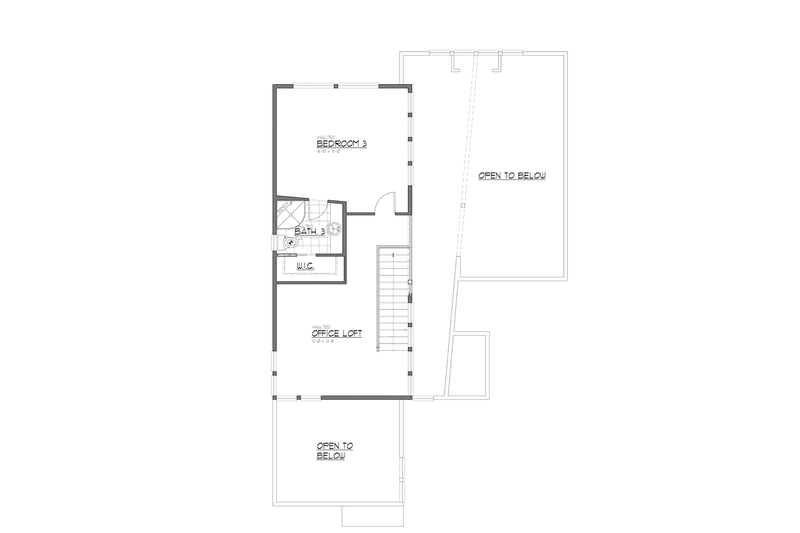 Home Plan - Floor Plan - Upper Floor for Contemporary House Plan #569-29 - 3 bed, 3 bath