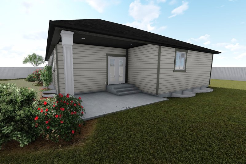 Dream House Plan - Exterior - Rear Elevation for Ranch House Plan #1060-42 - 3 bed, 2 bath