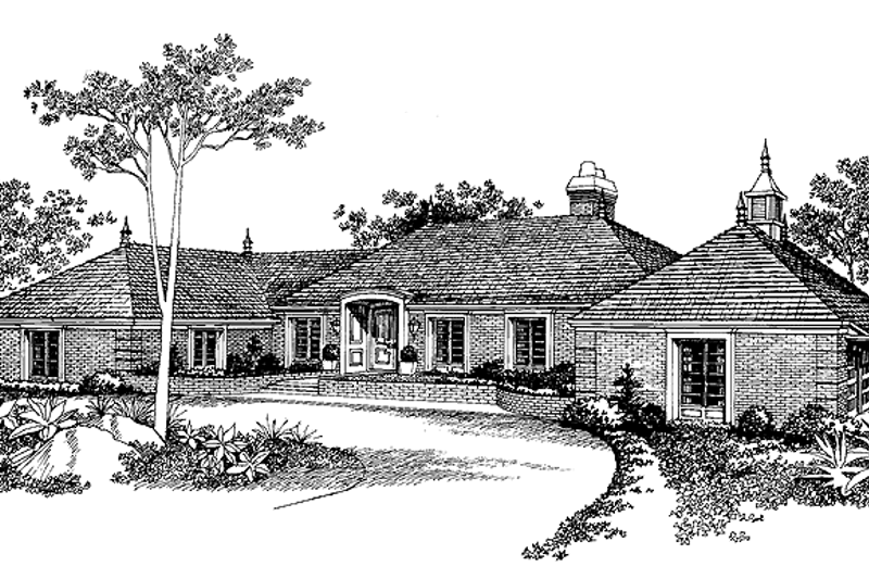 House Blueprint - Country Exterior - Front Elevation Plan #72-604