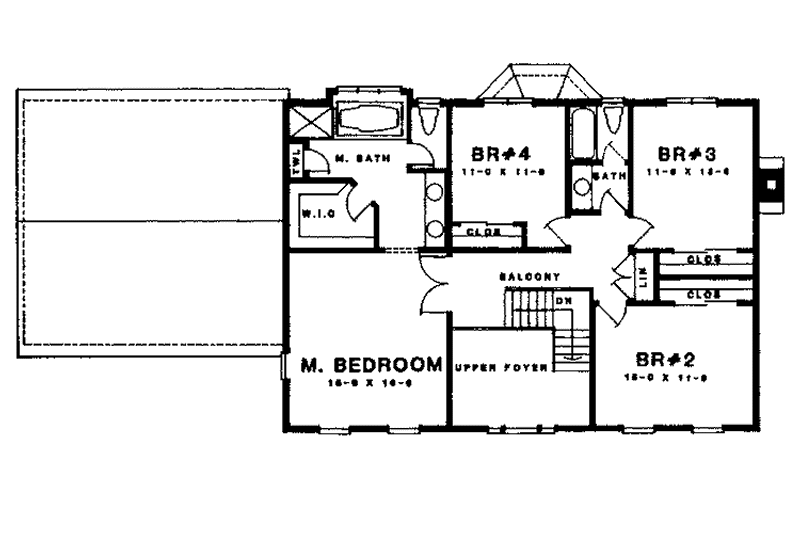 Dream House Plan - Floor Plan - Upper Floor for Country House Plan #1001-116 - 4 bed, 2.5 bath