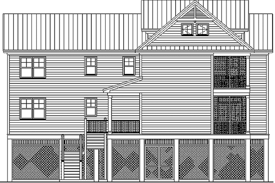 Exterior - Rear Elevation for Country House Plan #929-473 - 3 bed, 3 bath