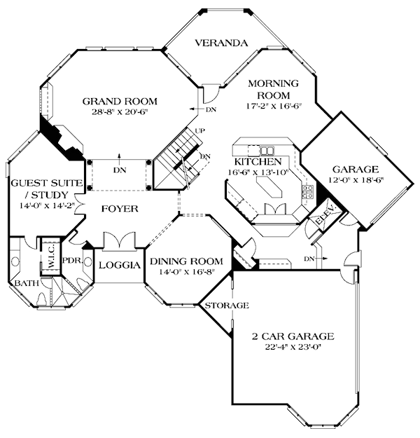 Traditional Floor Plan - Main Floor Plan #453-48