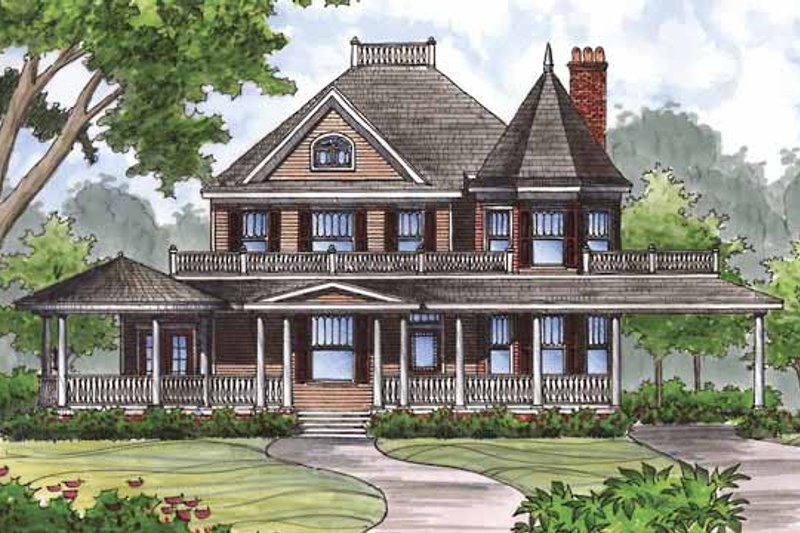 Home Plan - Exterior - Front Elevation 3 for Victorian House Plan #417-791 - 4 bed, 2.5 bath