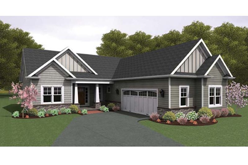 Home Plan - Exterior - Front Elevation 3 for Ranch House Plan #1010-41 - 3 bed, 2 bath