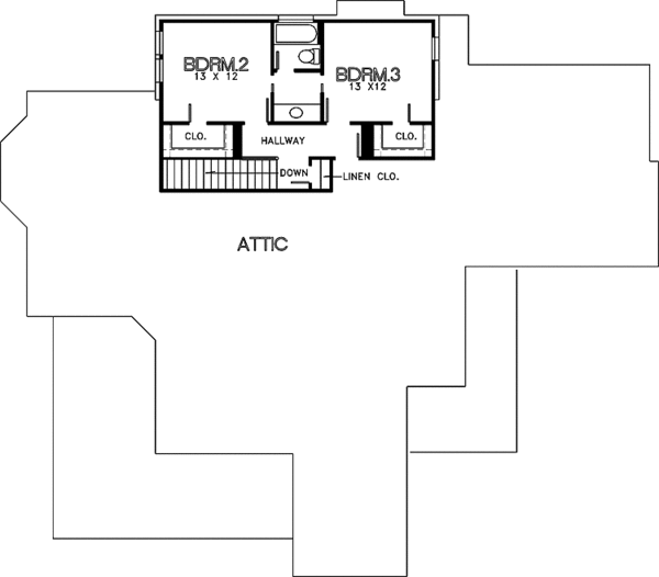 Home Plan - Country Floor Plan - Upper Floor Plan #974-30