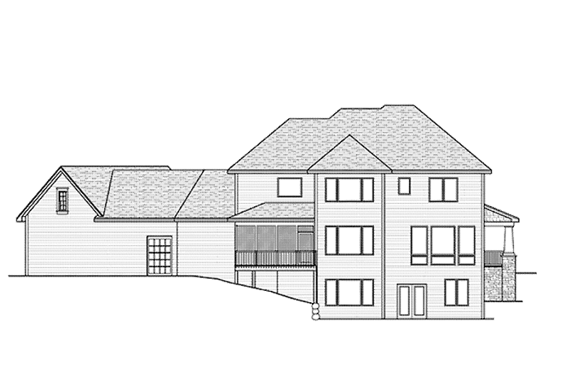 Home Plan - Exterior - Rear Elevation for Country House Plan #51-1121 - 4 bed, 3.5 bath