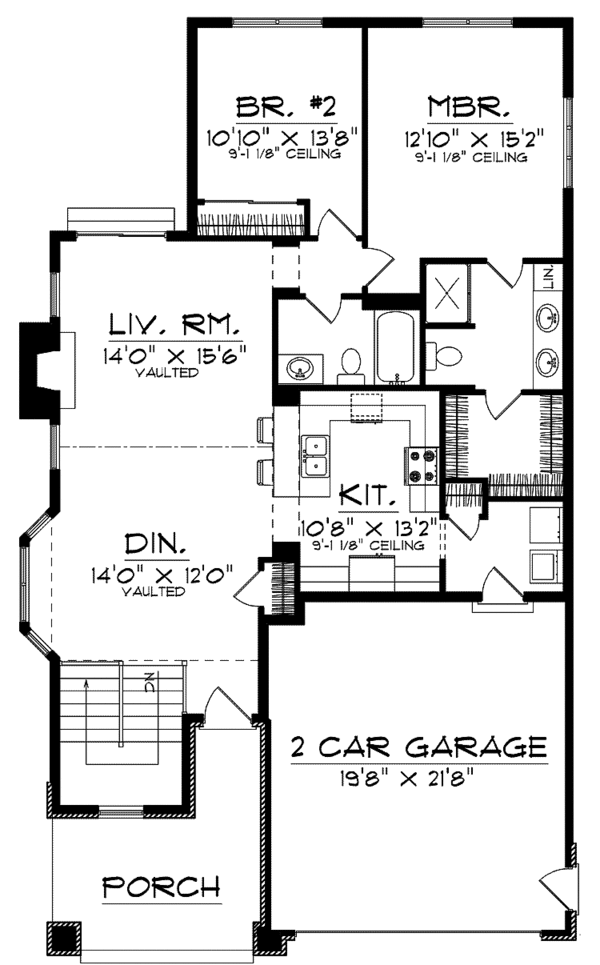 Home Plan - Craftsman Floor Plan - Main Floor Plan #70-1380