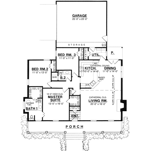 House Design - Farmhouse Floor Plan - Main Floor Plan #40-161