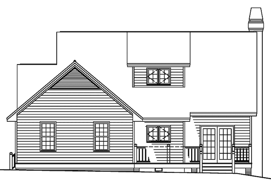 Exterior - Rear Elevation for Country House Plan #929-200 - 3 bed, 2.5 bath