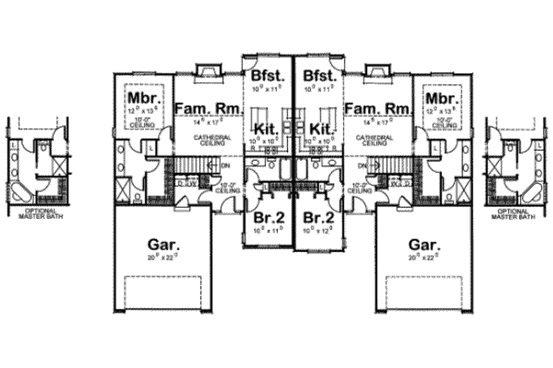 Home Plan - Floor Plan - Main Floor for Traditional House Plan #20-1670 - 2 bed, 2 bath
