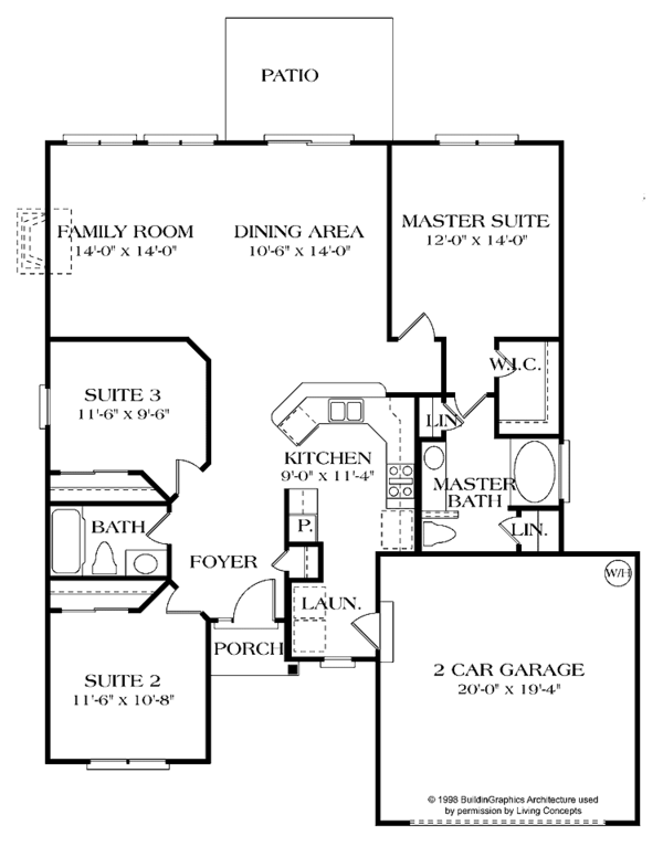 Home Plan - Colonial Floor Plan - Main Floor Plan #453-283