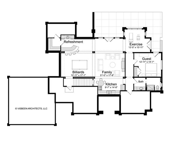 Architectural House Design - Log Floor Plan - Lower Floor Plan #928-263