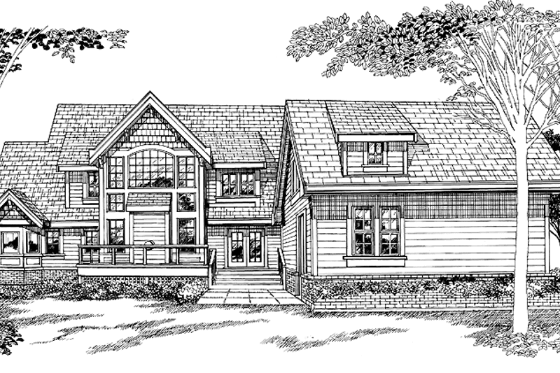 Architectural House Design - Exterior - Rear Elevation for Craftsman House Plan #47-948 - 4 bed, 3.5 bath