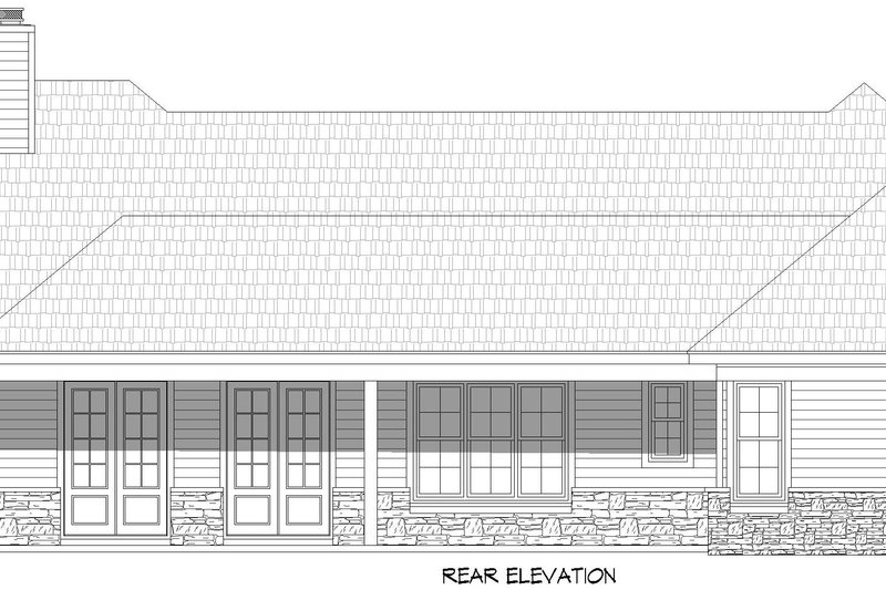 Home Plan - Exterior - Rear Elevation for Country House Plan #932-1200 - 3 bed, 2.5 bath