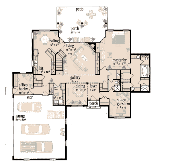 Traditional Floor Plan - Main Floor Plan #36-226