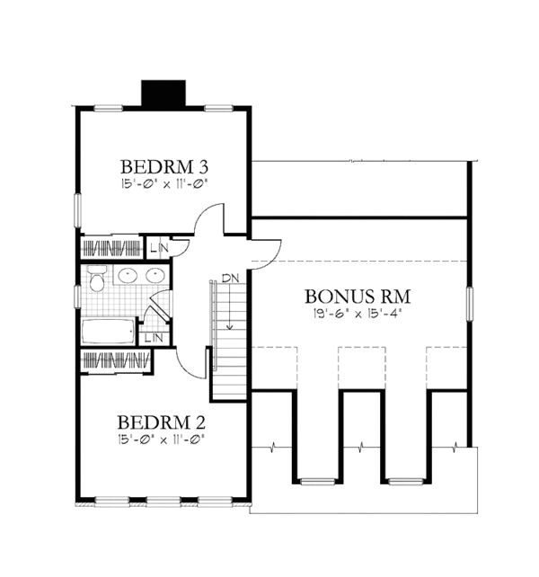 House Plan Design - Traditional Floor Plan - Upper Floor Plan #1029-58