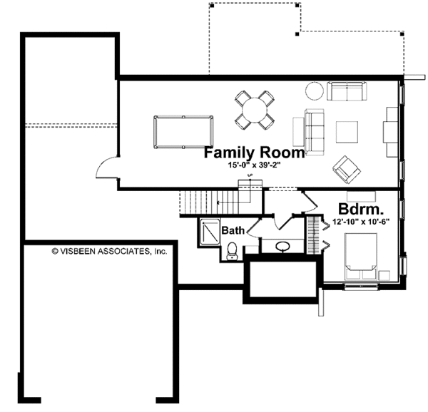 Craftsman Floor Plan - Lower Floor Plan #928-124