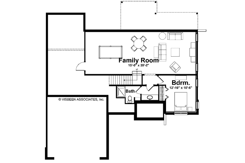 Home Plan - Floor Plan - Lower Floor for Craftsman House Plan #928-124 - 4 bed, 2.5 bath