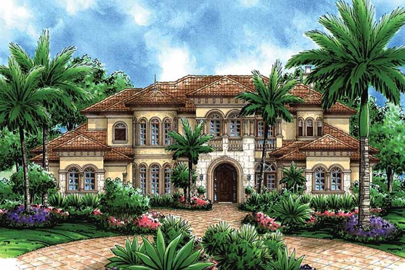 Home Plan - Exterior - Front Elevation 3 for Mediterranean House Plan #1017-45 - 5 bed, 6.5 bath
