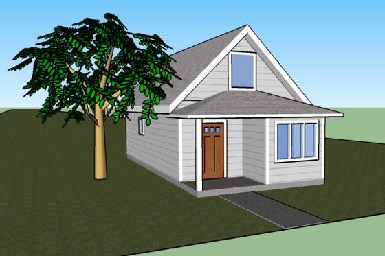 Exterior - Front Elevation for Traditional House Plan #423-39 - 1 bed, 1 bath