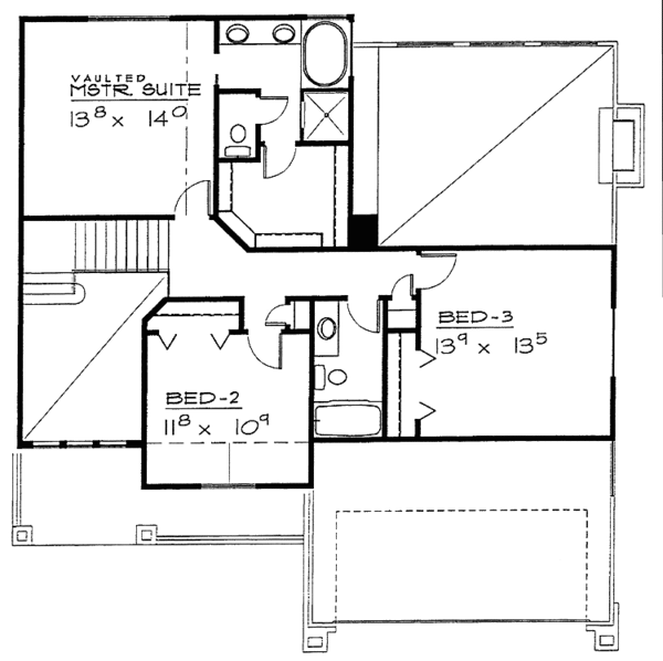 Architectural House Design - Traditional Floor Plan - Upper Floor Plan #308-251