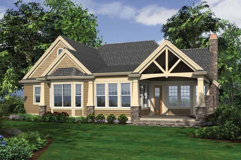 Home Plan - Exterior - Rear Elevation 1 for Traditional House Plan #132-543 - 3 bed, 2 bath