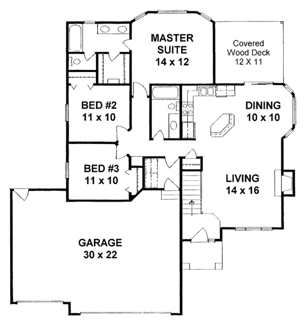 Architectural House Design - Traditional Floor Plan - Main Floor Plan #58-223