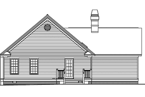 Exterior - Rear Elevation for Ranch House Plan #929-230 - 3 bed, 2 bath
