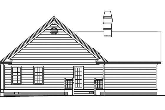 Exterior - Rear Elevation for Ranch House Plan #929-230 - 3 bed, 2 bath