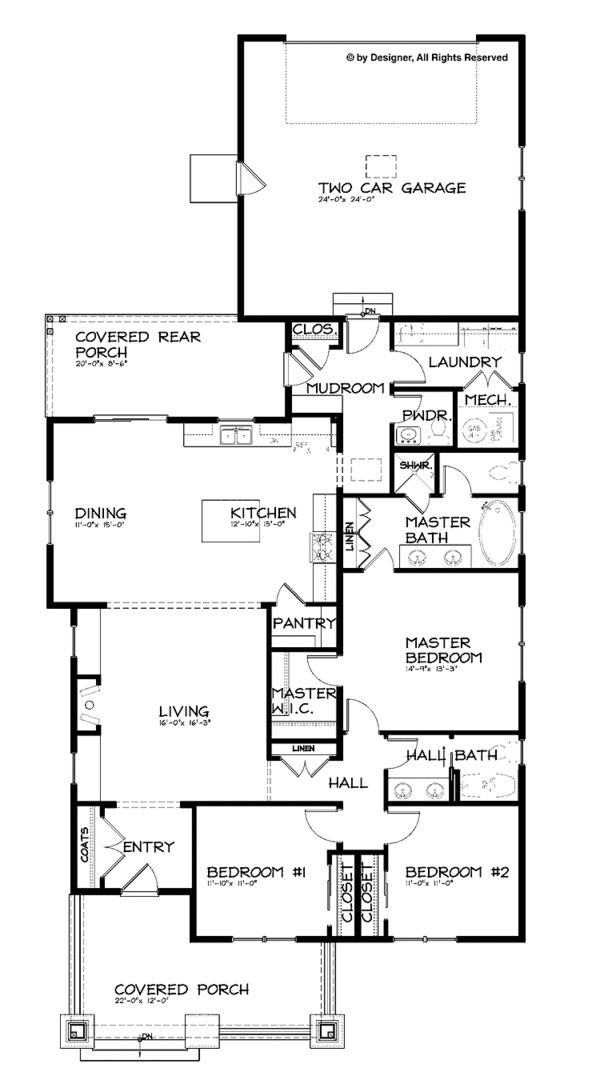 Home Plan - Craftsman Floor Plan - Main Floor Plan #895-63