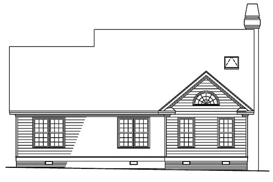 Exterior - Rear Elevation for Country House Plan #929-255 - 3 bed, 2 bath