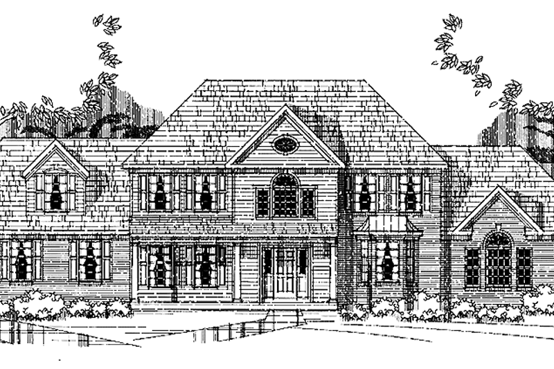 Architectural House Design - Colonial Exterior - Front Elevation Plan #1029-30