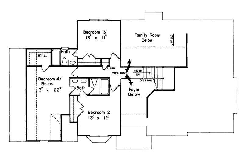 Architectural House Design - Floor Plan - Upper Floor for Mediterranean House Plan #927-196 - 4 bed, 3.5 bath