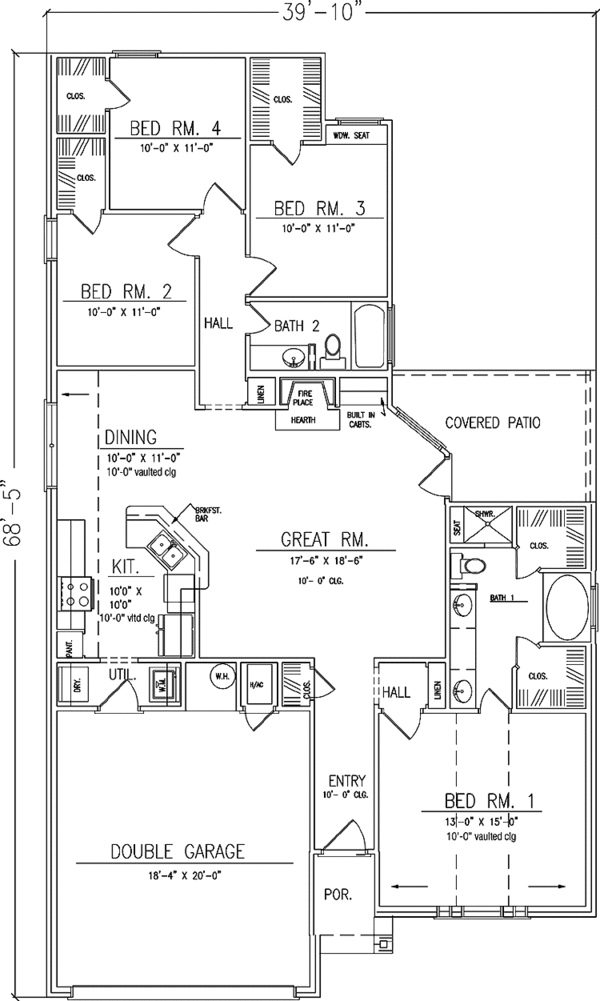 Home Plan - Traditional Floor Plan - Main Floor Plan #42-652