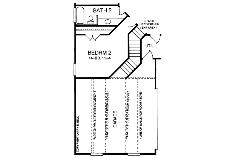 House Blueprint - Floor Plan - Other Floor for European House Plan #952-158 - 3 bed, 2 bath