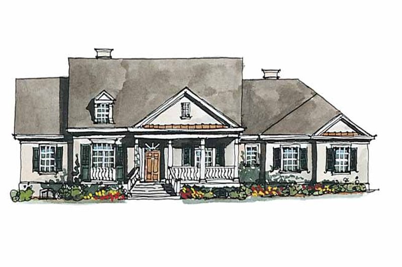 Home Plan - Exterior - Front Elevation 3 for Classical House Plan #429-174 - 3 bed, 2.5 bath